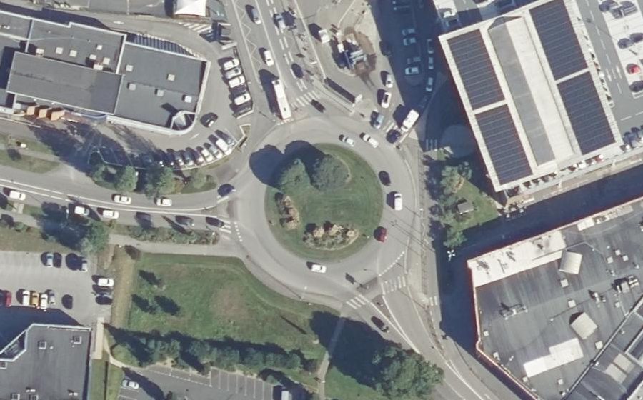Vue aérienne du Rond-Point Édouard Menez