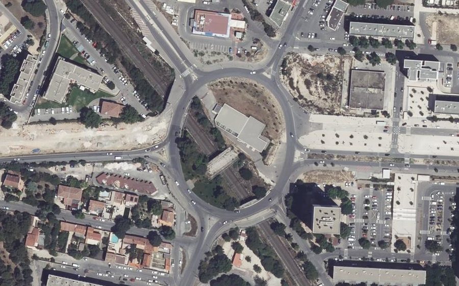 Vue aérienne du Rond-Point Pierre Paraf