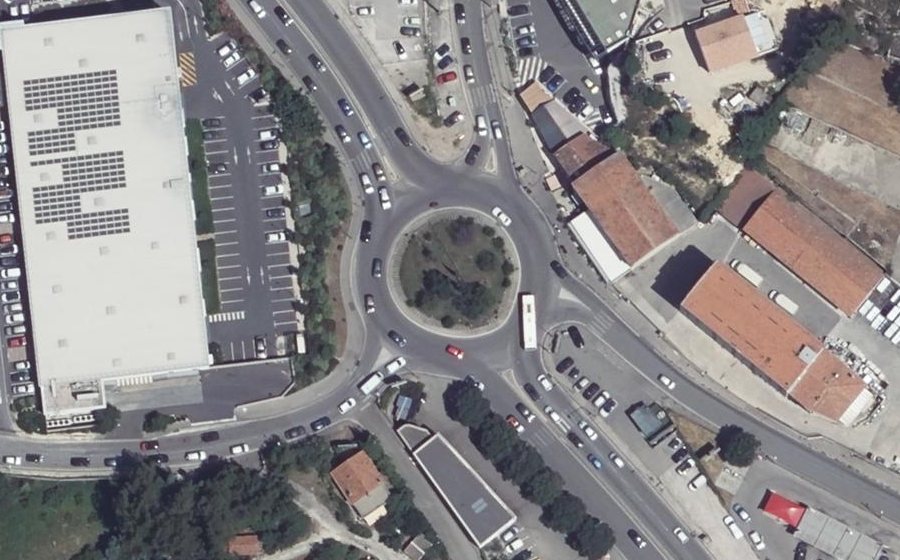 Vue aérienne du Rond-Point de la Verrerie Laffon