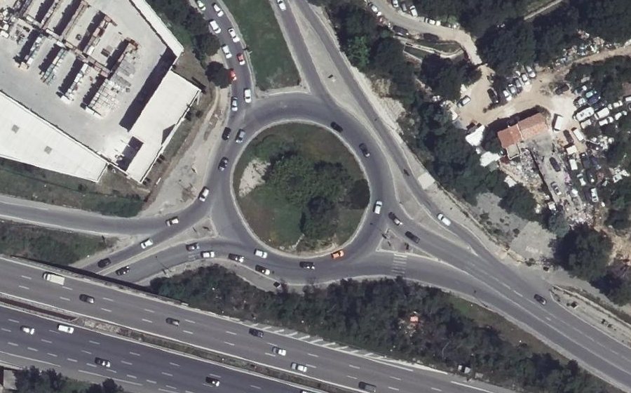 Vue aérienne du Rond-Point du Lieutenant-Colonel Piollet