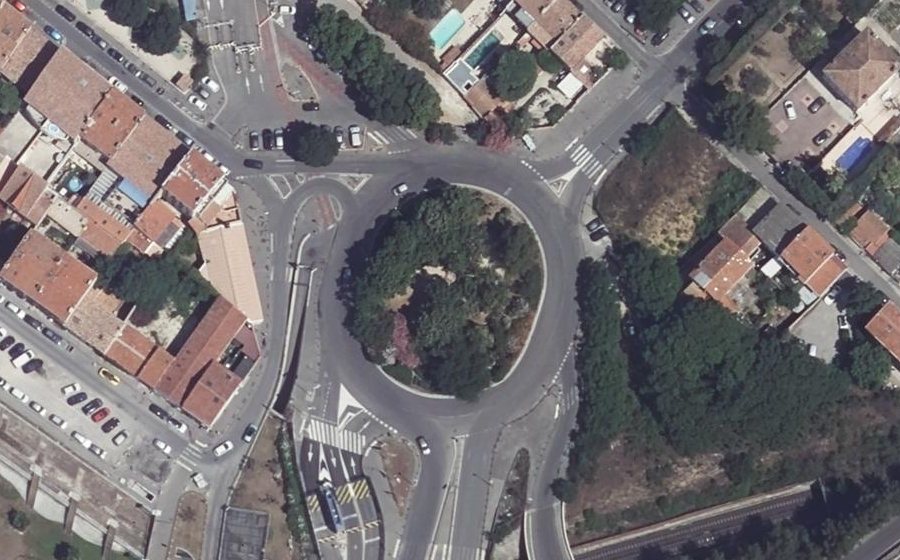 Vue aérienne du Rond-Point Marie-Madeleine Fourcade