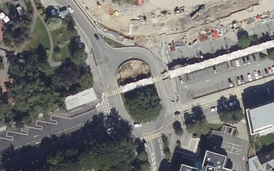 Vue aérienne du Rond-Point Henri Rol-Tanguy