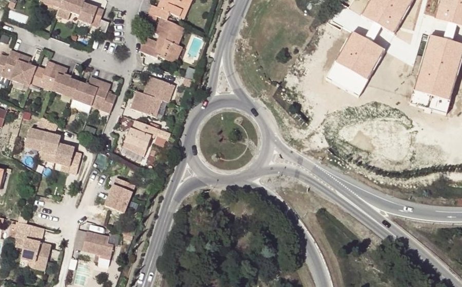 Vue aérienne du Rond-Point des Michelons