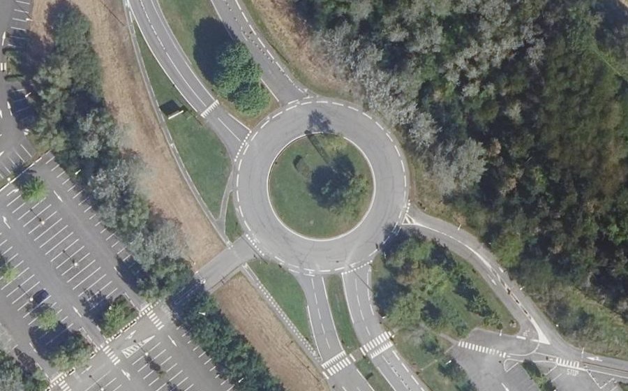 Vue aérienne du Rond-Point des Garandes