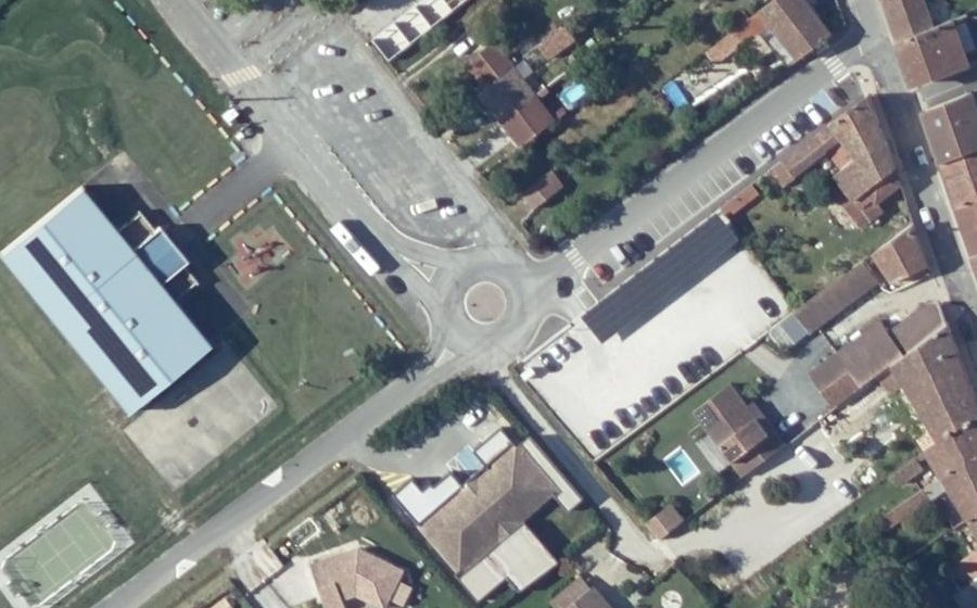 Vue aérienne du Rue des Écoles