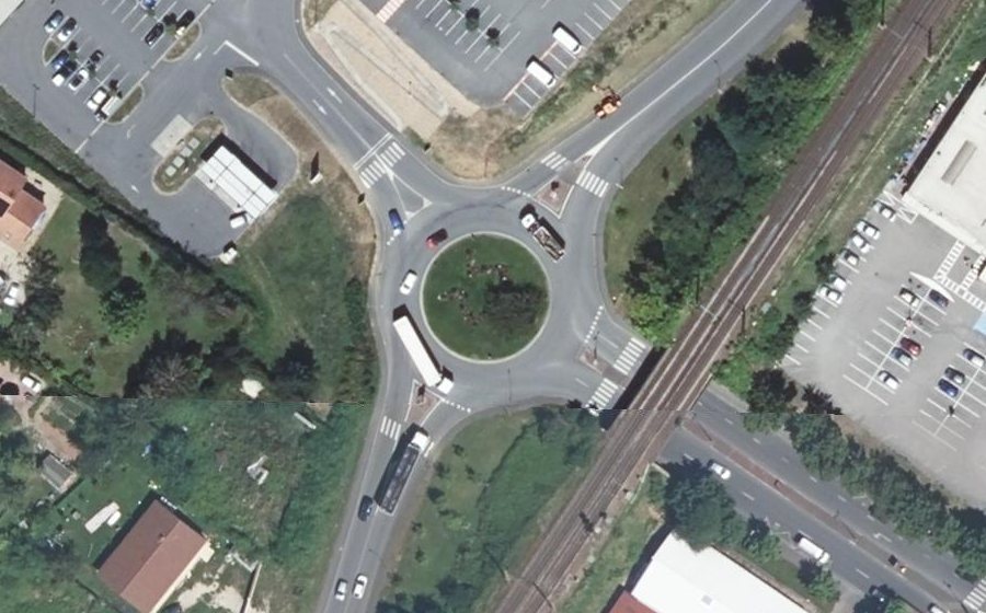 Vue aérienne du Rond-Point Georges Clemenceau