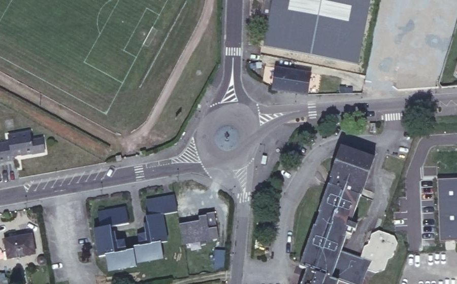 Vue aérienne du Rond-Point des Sports
