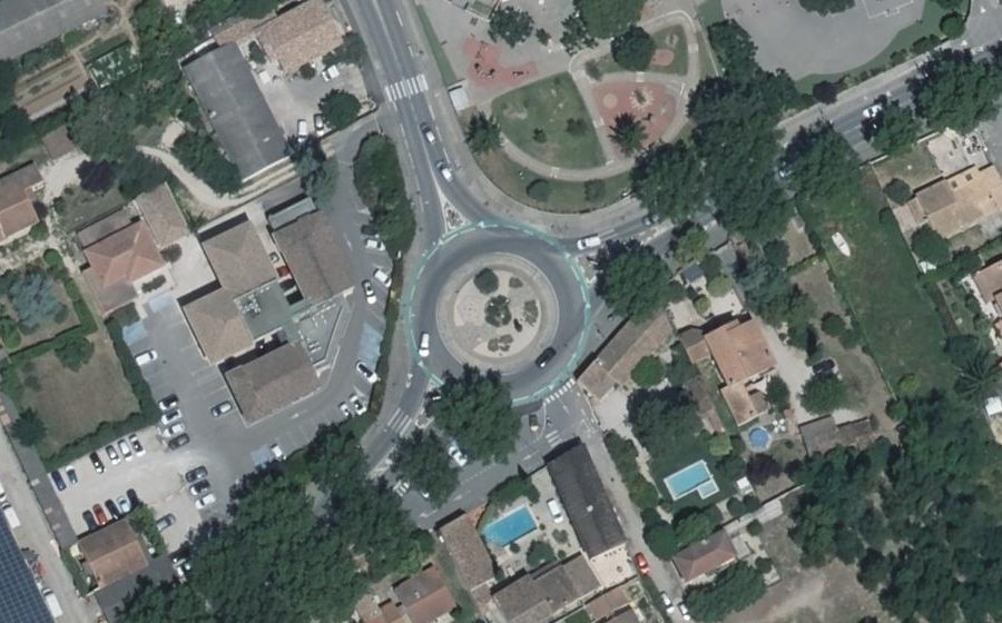 Vue aérienne du Rond-Point d'Utiel