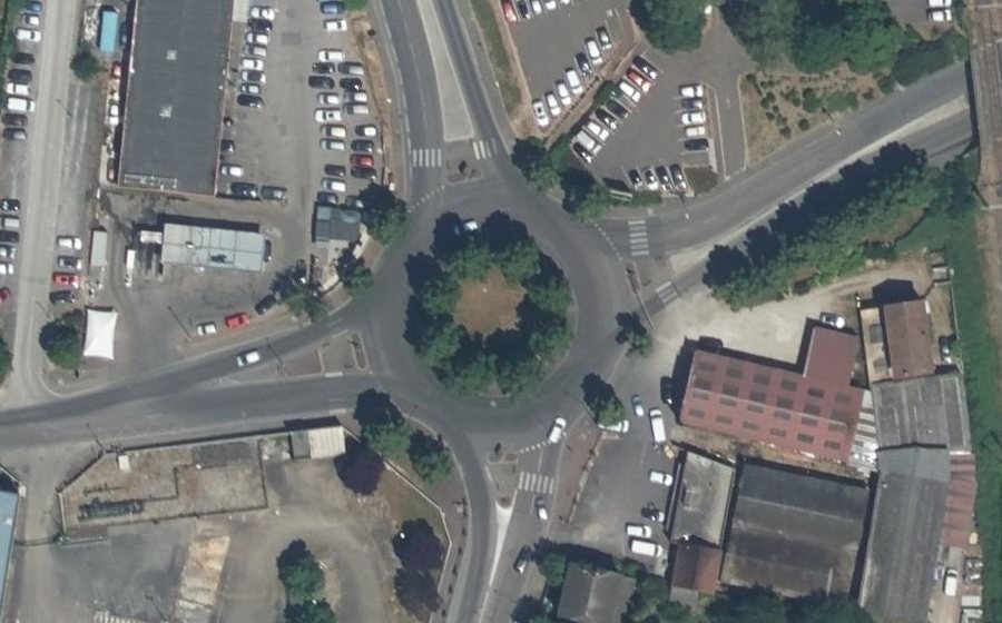 Vue aérienne du Rond-Point de l'Armée Patton