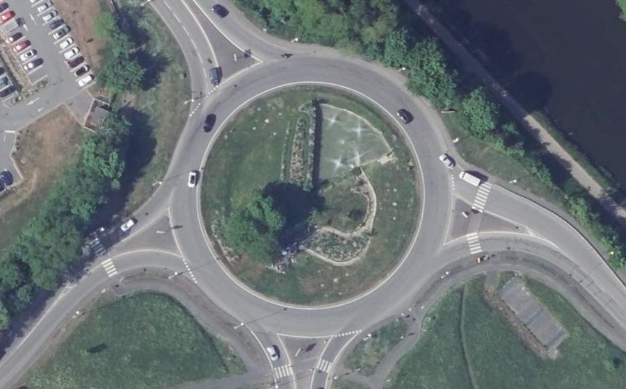 Vue aérienne du Rond-Point de l'Abattoir