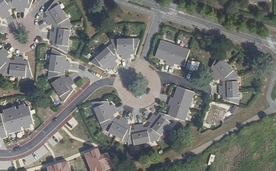 Vue aérienne du Rond-Point Eugène Pottier