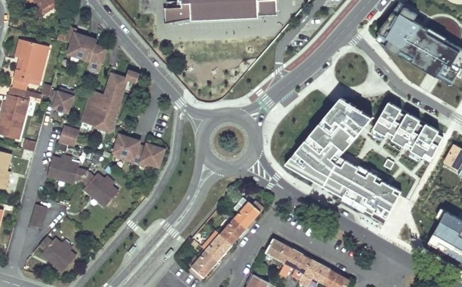 Vue aérienne du Rond-Point du Rêve de l'Enfant