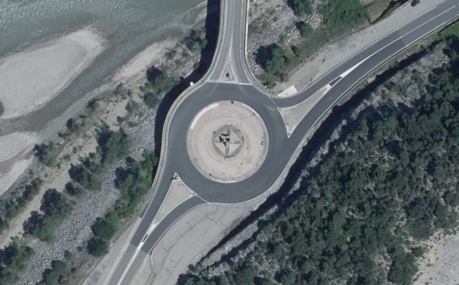 Vue aérienne du Rond-Point des Quatre Duchés