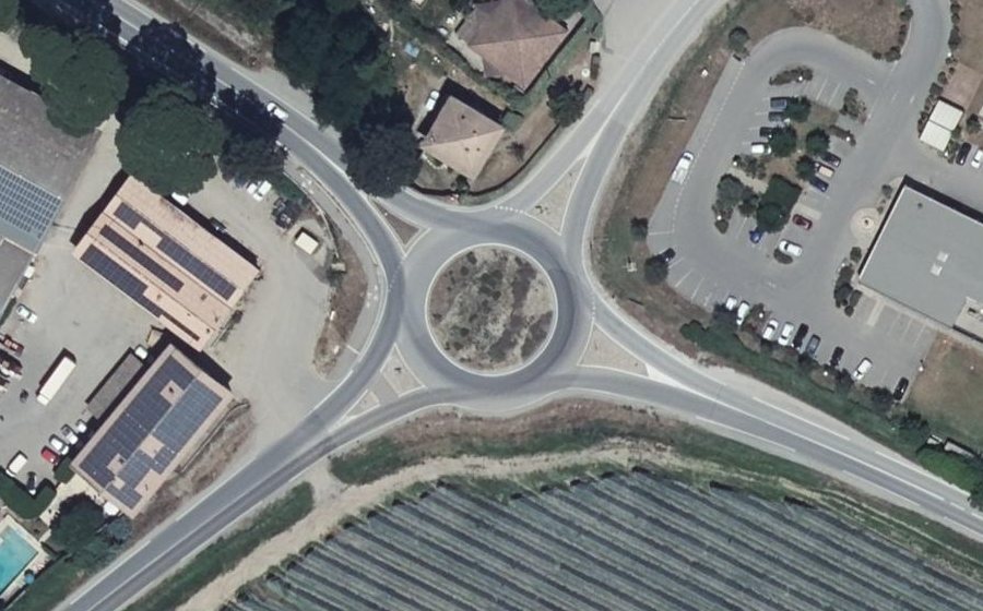 Vue aérienne du Rond-Point des Quatre Chemins
