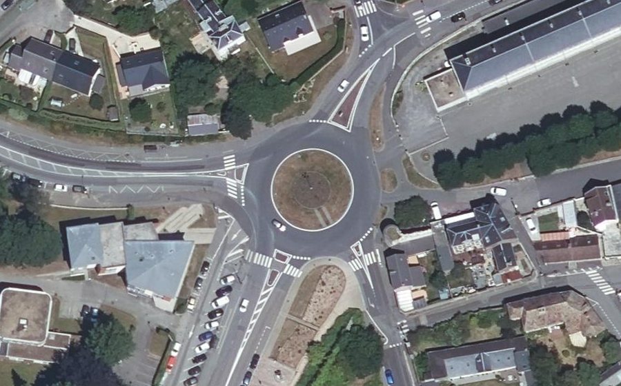 Vue aérienne de la Place du Champ de Foire
