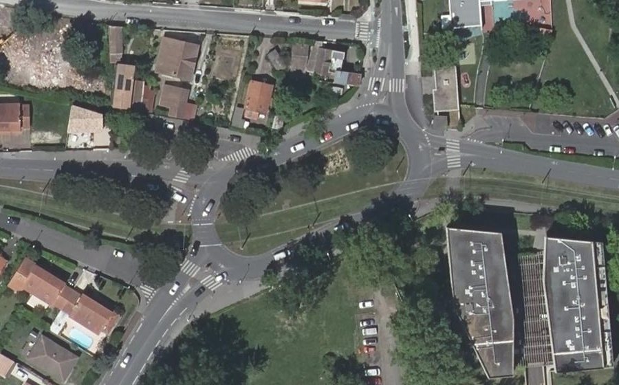 Vue aérienne du Rond point de la Médaille militaire