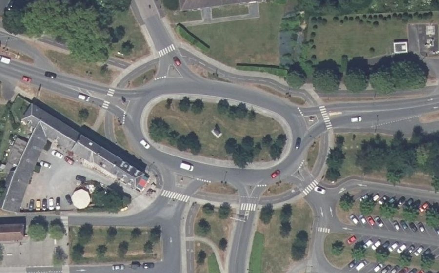 Vue aérienne du Rond-Point Mercader