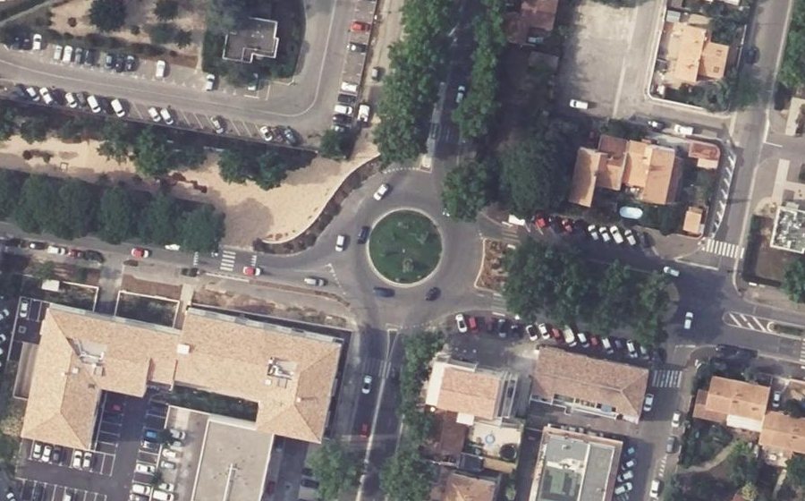 Vue aérienne du Rond-Point de Lattre de Tassigny