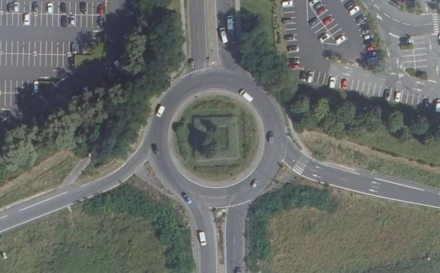 Vue aérienne du Rond-Point Olympe de Gouges