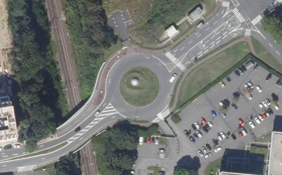 Vue aérienne du Rond-Point de l'Espace