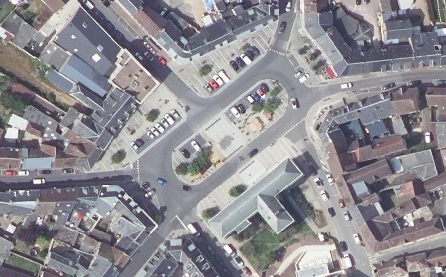 Vue aérienne du Place de l'Hôtel de Ville