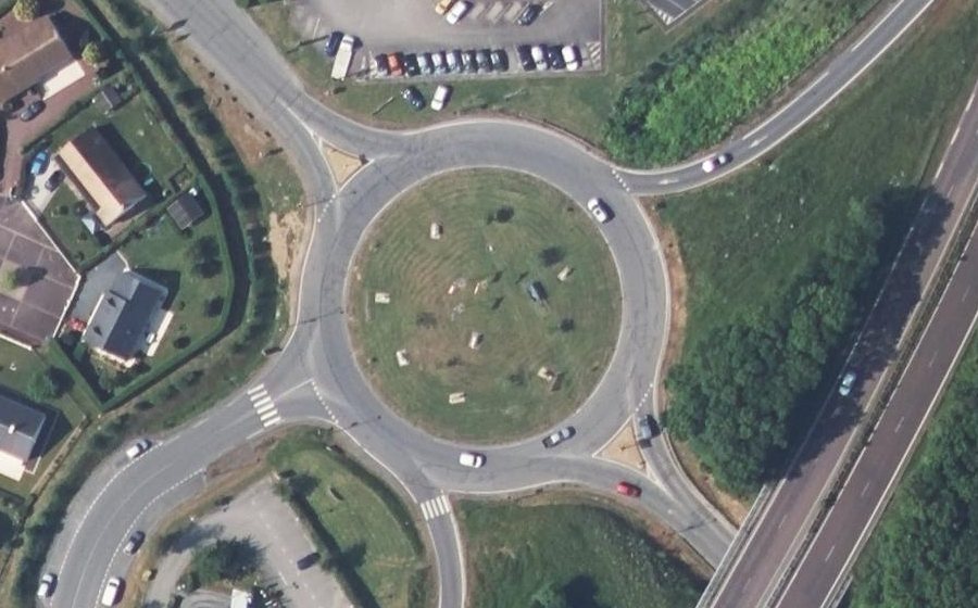 Vue aérienne du Rond-Point de la 29th Infantry Division