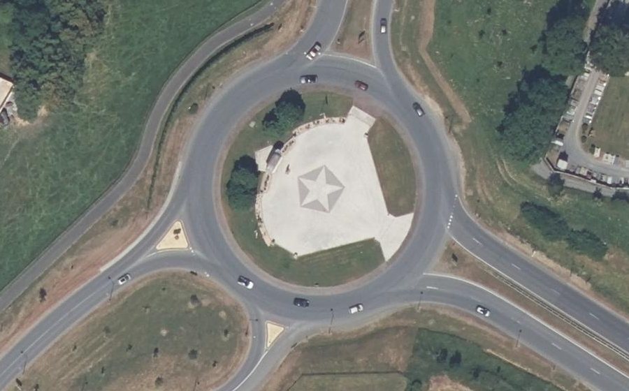 Vue aérienne du Rond-Point Eisenhower