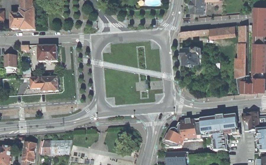 Vue aérienne du Place du Collège
