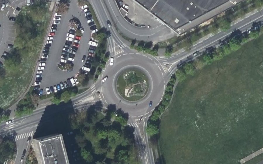 Vue aérienne du Rond-Point Marguerite Boutigny