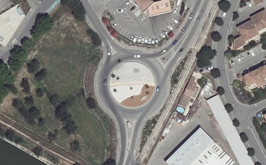 Vue aérienne du Rond-Point de la Barque