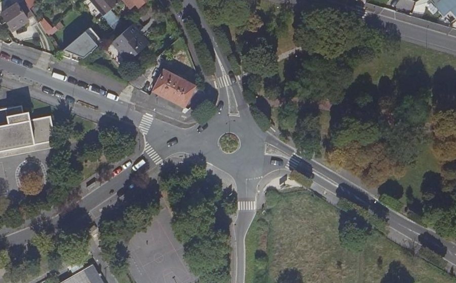 Vue aérienne du Rond-Point Jaroslaw Dombrowski