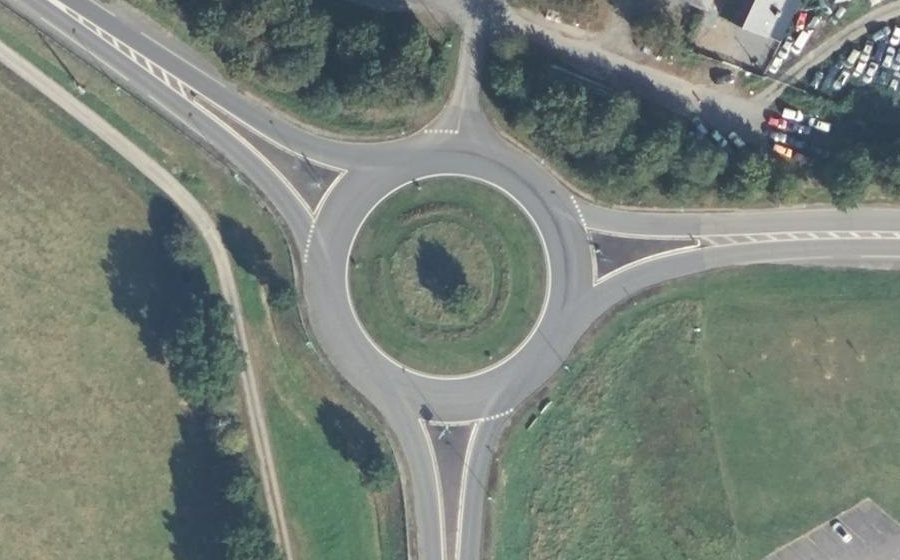 Vue aérienne du Rond-Point du Pigeon Blanc