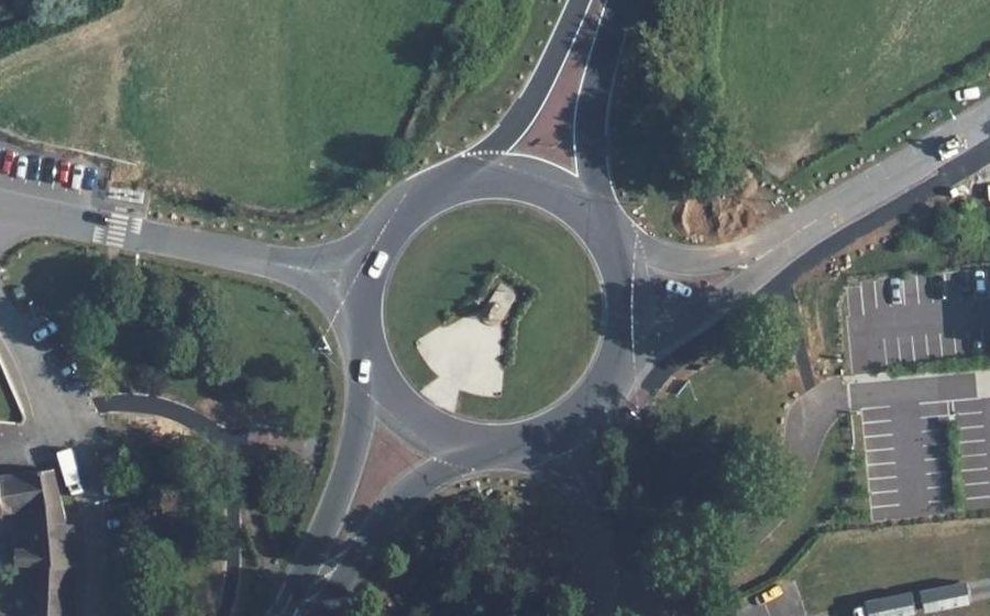 Vue aérienne du Rond-Point du Débarquement