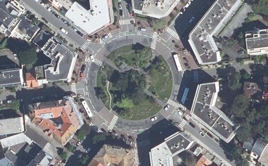 Vue aérienne du Place des Palmiers