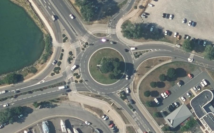 Vue aérienne du Grand rond point Charcot