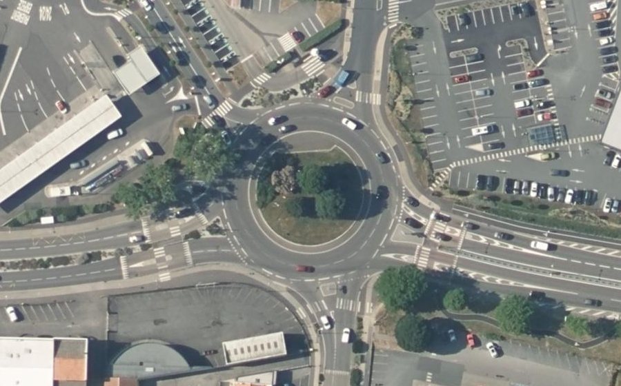 Vue aérienne du Rond-Point François Mitterrand