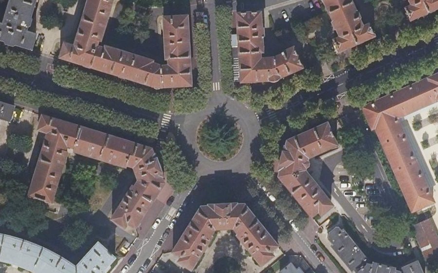Vue aérienne du Place Jan Masaryk