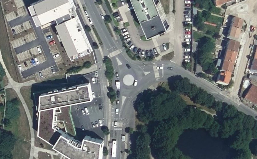 Vue aérienne du Rond-Point Pierre Bacqua