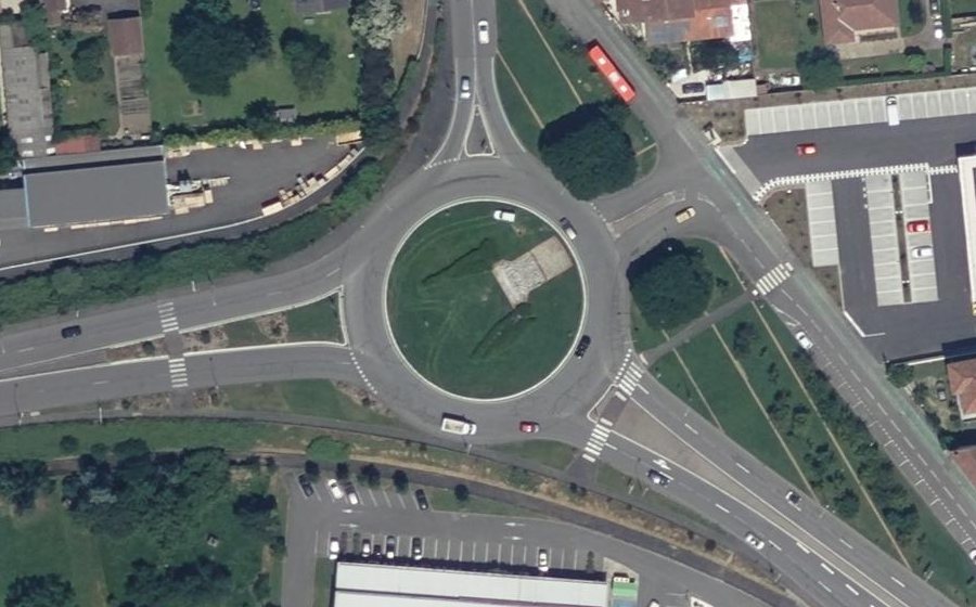 Vue aérienne du Rond-Point de l'Adour