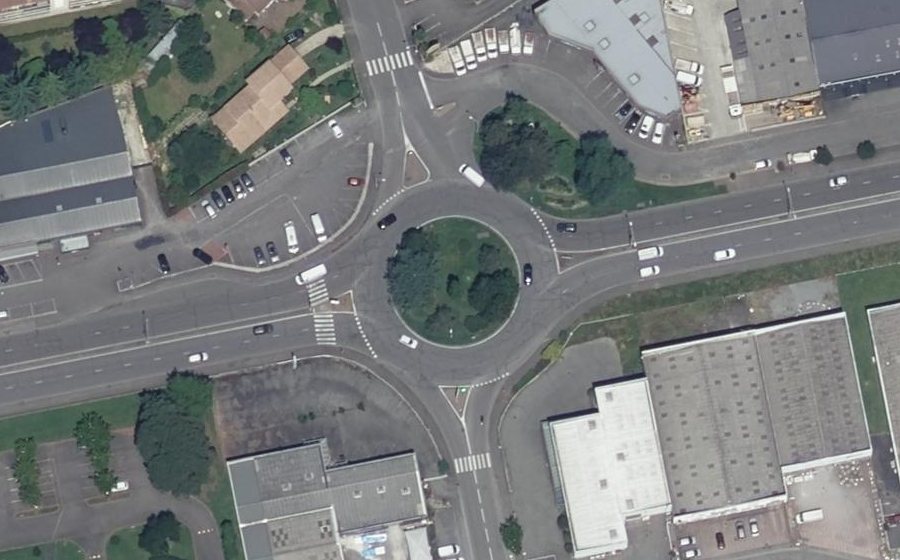 Vue aérienne du Rond-Point Marc Giacardy