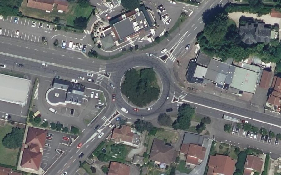 Vue aérienne du Rond-Point de Lourdes