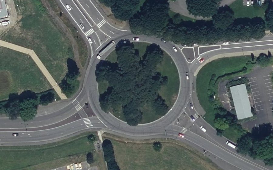 Vue aérienne du Rond-Point de l'Université