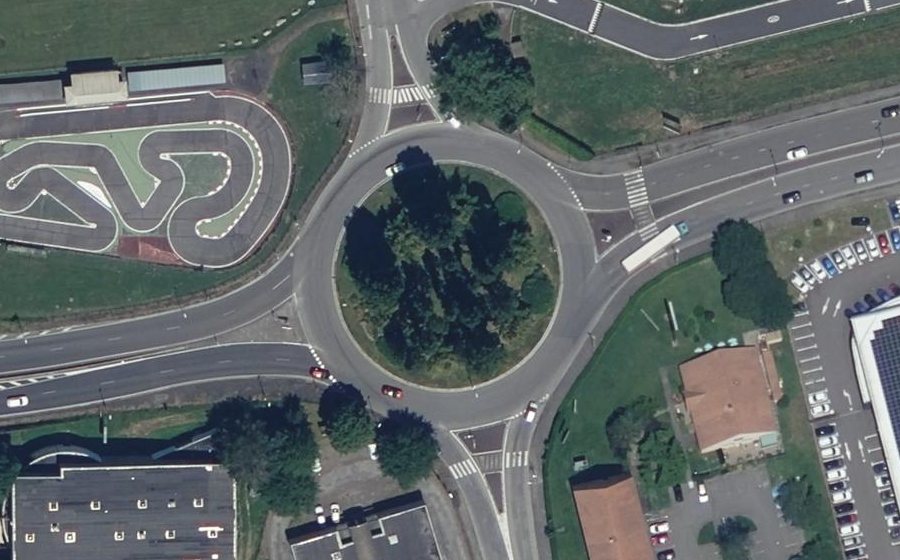 Vue aérienne du Rond-Point Bastillac