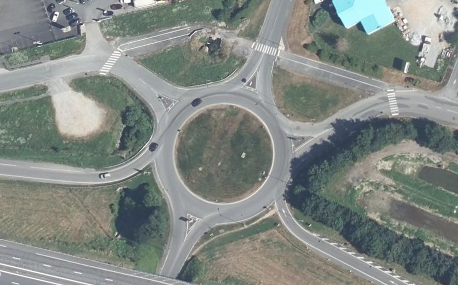 Vue aérienne du Rond-Point Georges Pompidou