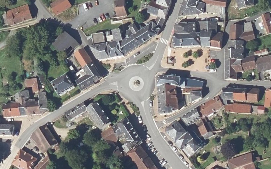 Vue aérienne du Place de la Fontaine
