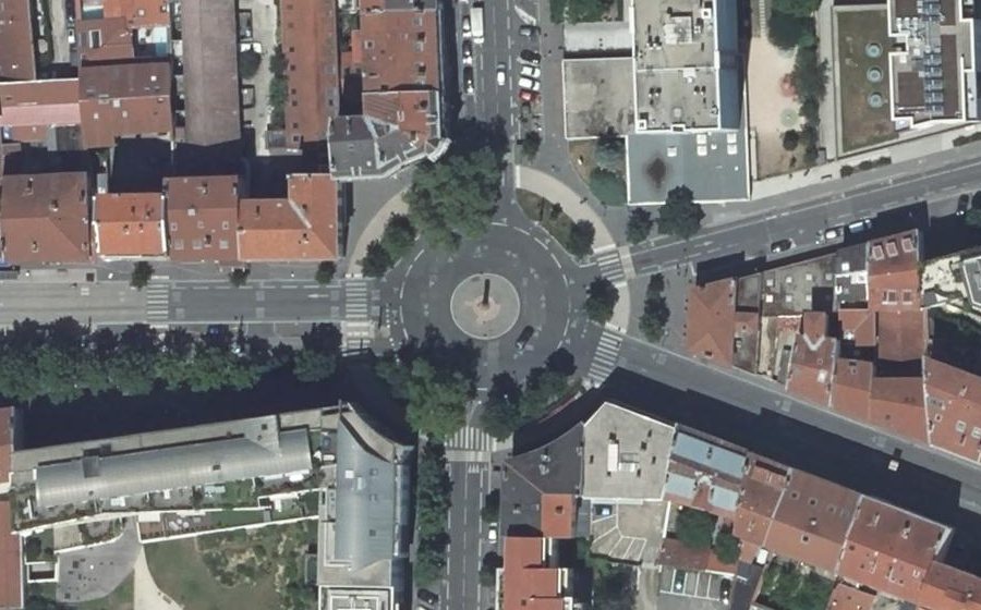 Vue aérienne de la Place Albert Thomas
