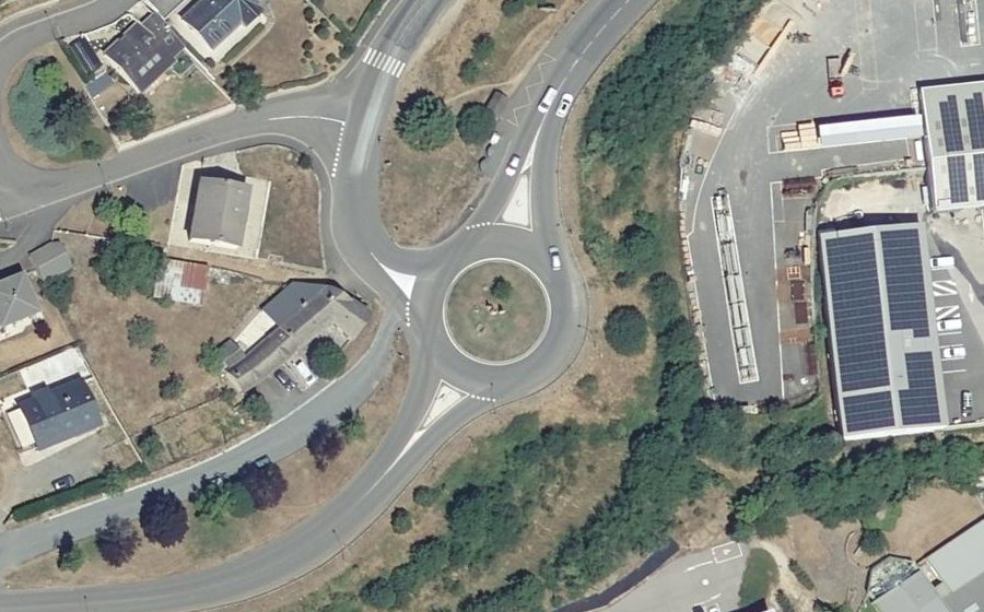 Vue aérienne du Rond-Point Georges Pompidou