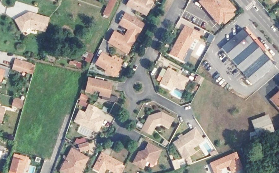 Vue aérienne du Rue de l'Atlantide