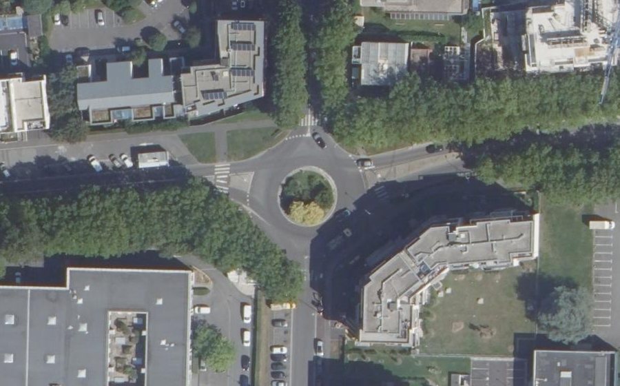 Vue aérienne du Rond-Point Yitzhak Rabin