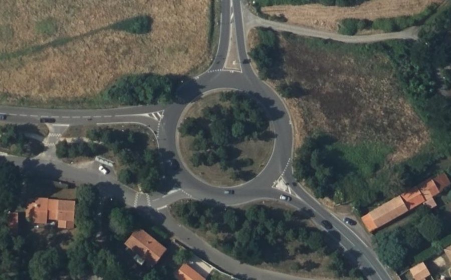 Vue aérienne du Rond-Point du Dolmen